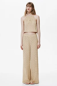 Crochet-Look Halterneck Top