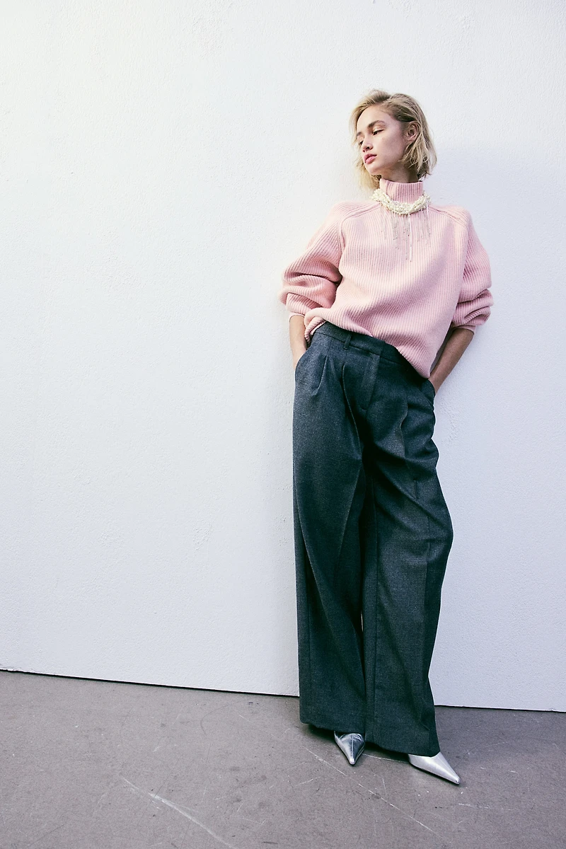 Rib-knit Turtleneck Sweater