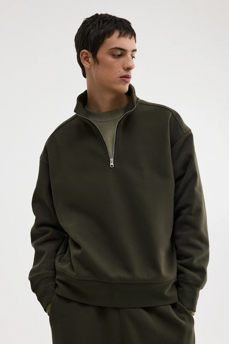 Loose Fit Half-Zip Sweatshirt