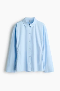 Tapered-Waist Poplin Shirt