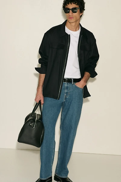 Easy Care Regular-Fit Linen-Blend Overshirt