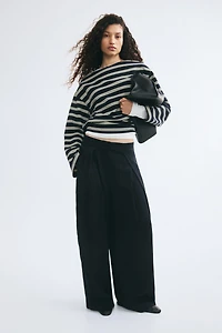 Long-Sleeved Boat-Neck Top