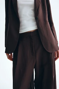 Linen-Blend Dress Pants