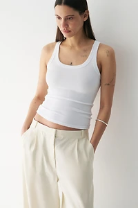 Wide-Leg Linen-Blend Dress Pants