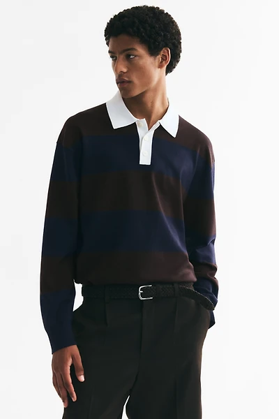 Loose-Fit Knit Polo Sweater
