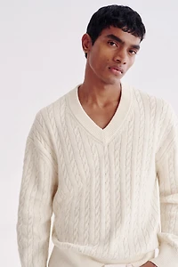 Regular-Fit Cable-Knit Sweater