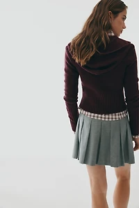 Hooded Cardigan with Zipper