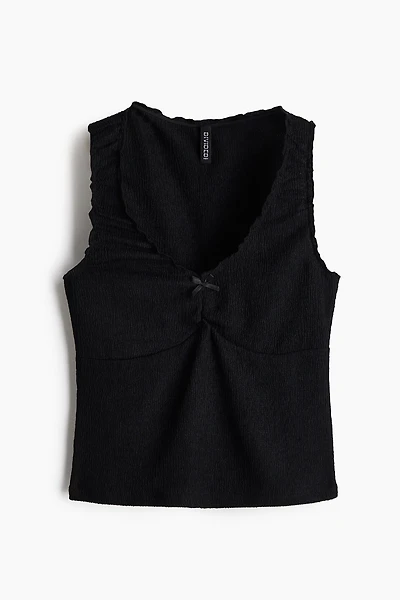 Crinkled Jersey Sleeveless Top