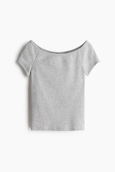 Ribbed Off-the-Shoulder Top