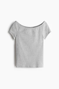 Ribbed Off-the-Shoulder Top