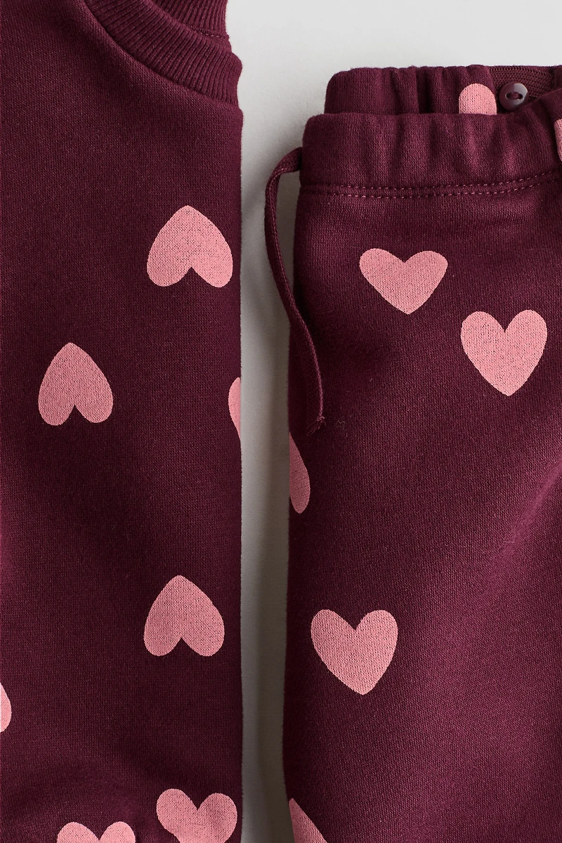 2-Piece Printed Sweatshirt and Joggers Set