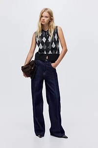 Wool-Blend Jacquard-Knit Vest