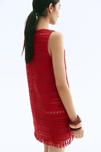 Crochet-Look Mini Dress