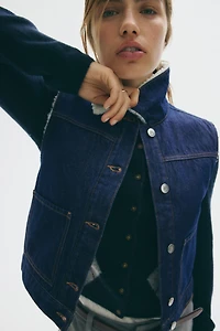 Veste sans manches double face en denim