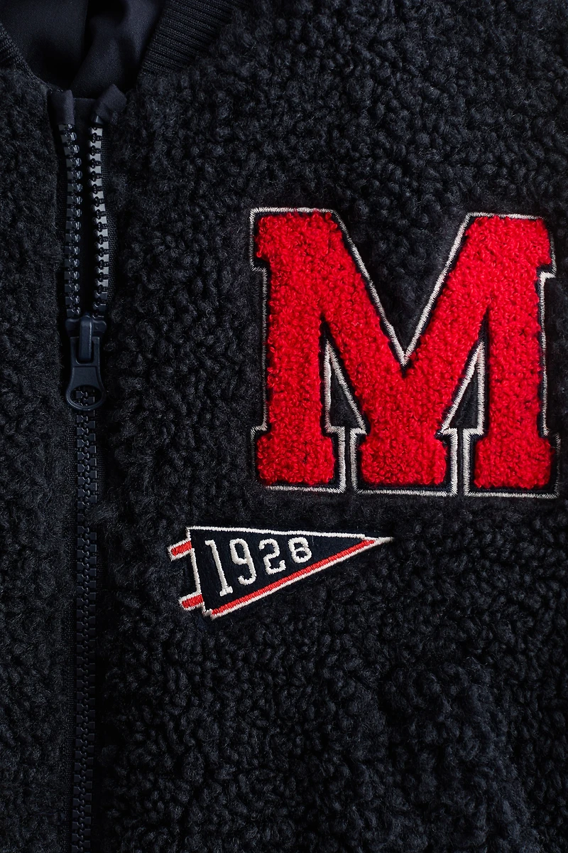 Teddy Fleece Baseball Jacket