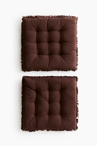 Lot de 2 coussins d'assise en lin mélangé