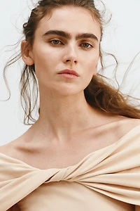 Twist-Detail Off-the-Shoulder Top