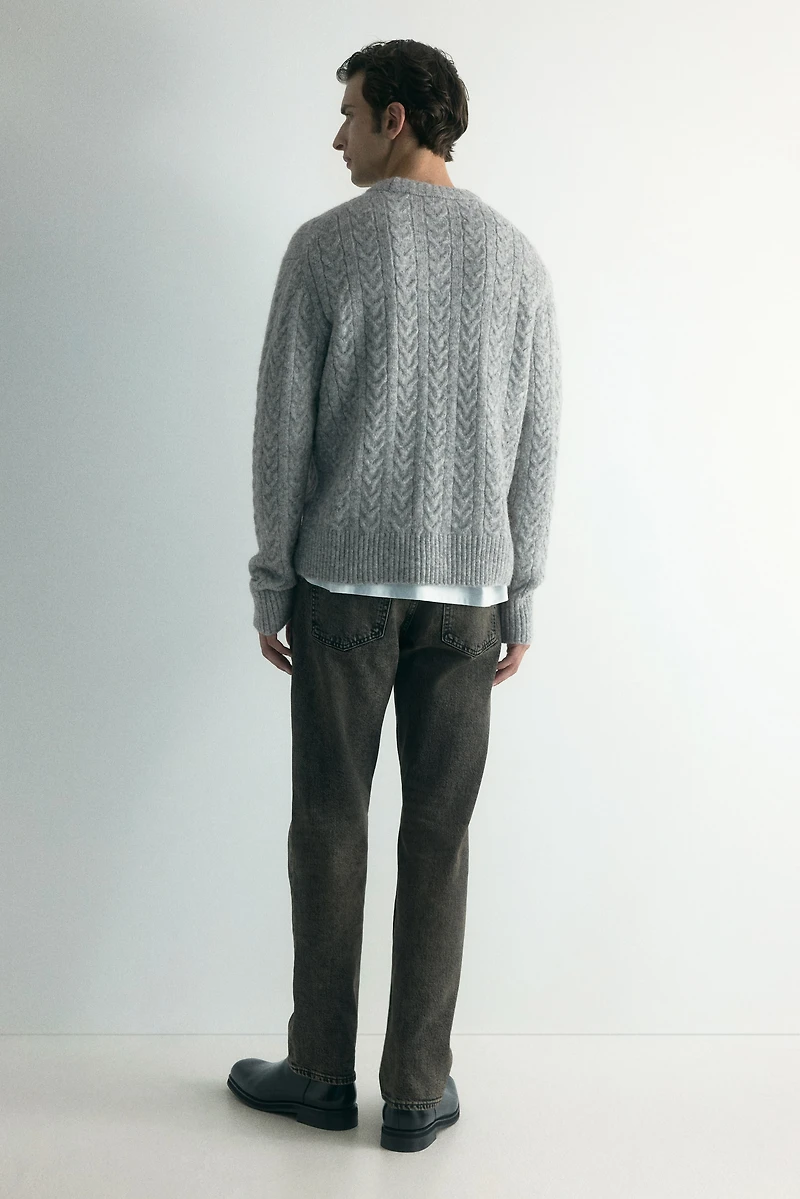 Regular-Fit Cable-Knit Sweater