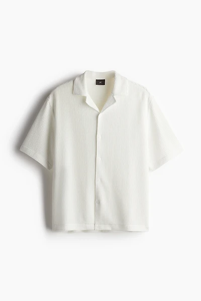 Chemise côtelée Coupe Flottante avec col cubain