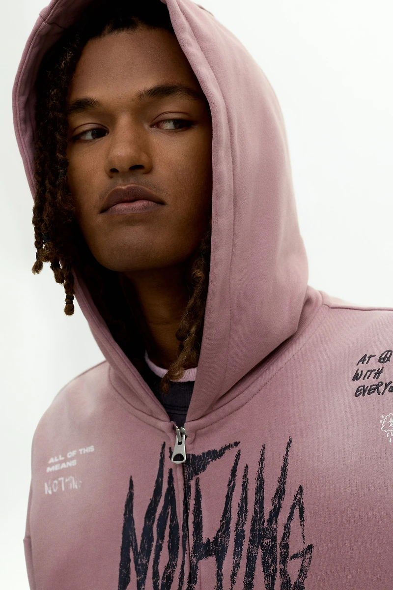 Oversized Fit Zip-through hoodie