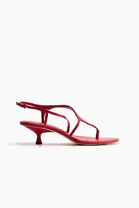 Sandales en cuir avec talon bobine