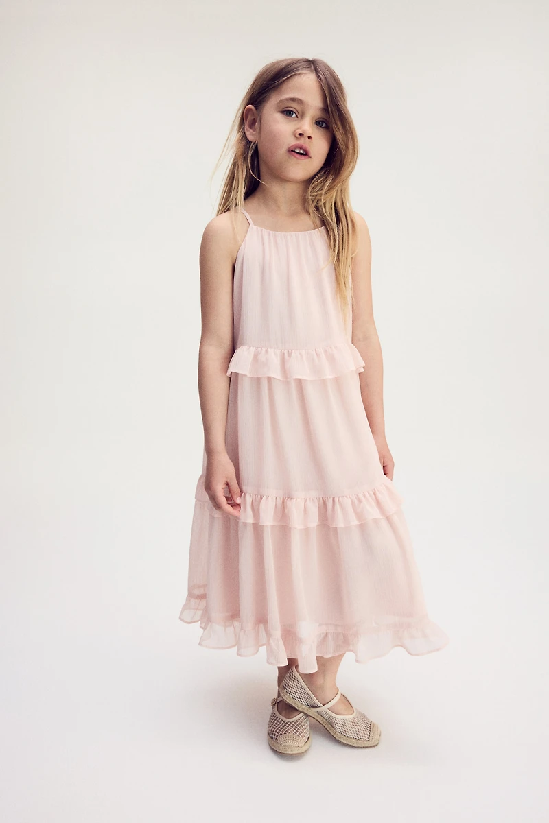 Ruffle-Trimmed Strappy Dress