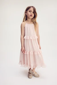 Ruffle-Trimmed Strappy Dress