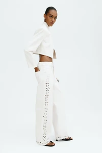Eyelet-Embroidered Jeans