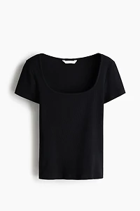 Ribbed Cotton T-Shirt