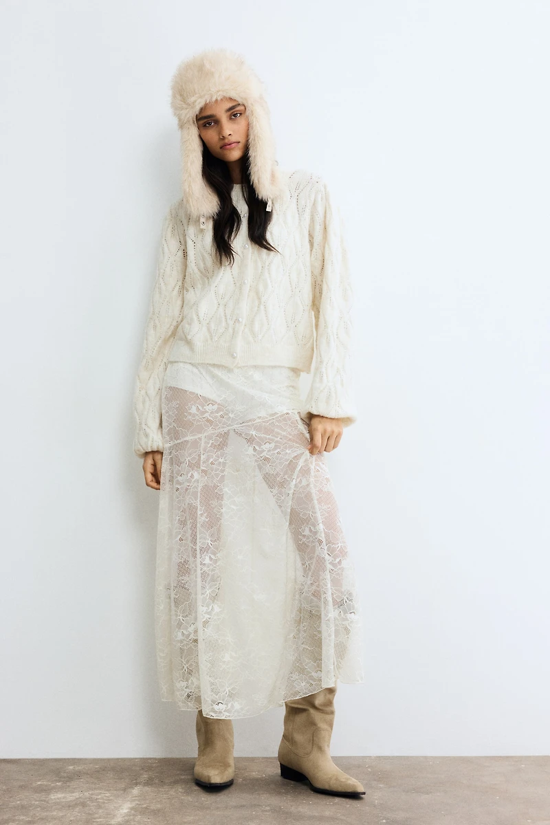 Chandail en tricot pointelle