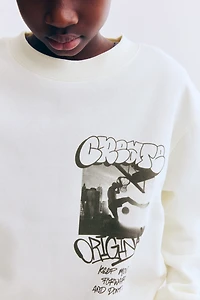 Sweatshirt with Printed Motif