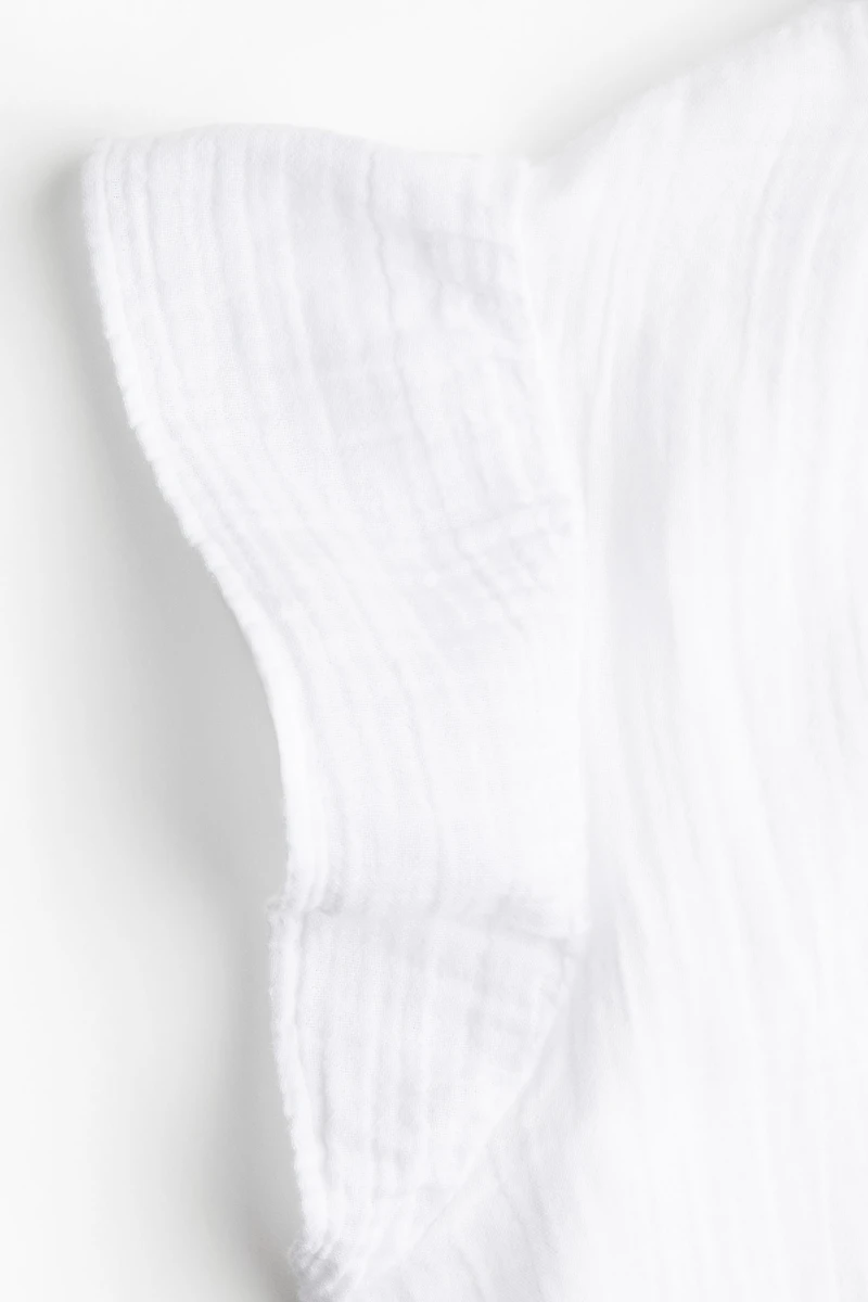 Flutter-Sleeved Muslin Blouse