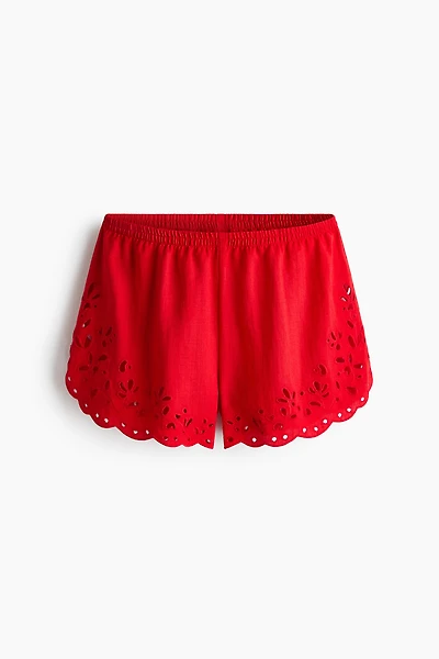 Shorts with Eyelet Embroidery