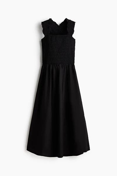 Smocked Poplin Dress