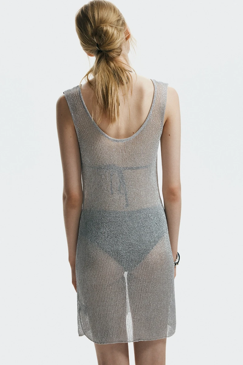 Shimmery Rib-Knit Dress