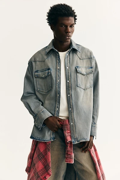 Oversized-Fit Denim Shirt
