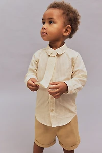 Ensemble 2 pièces en coton avec chemise et cravate