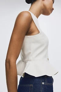 V-Neck Vest with Peplum