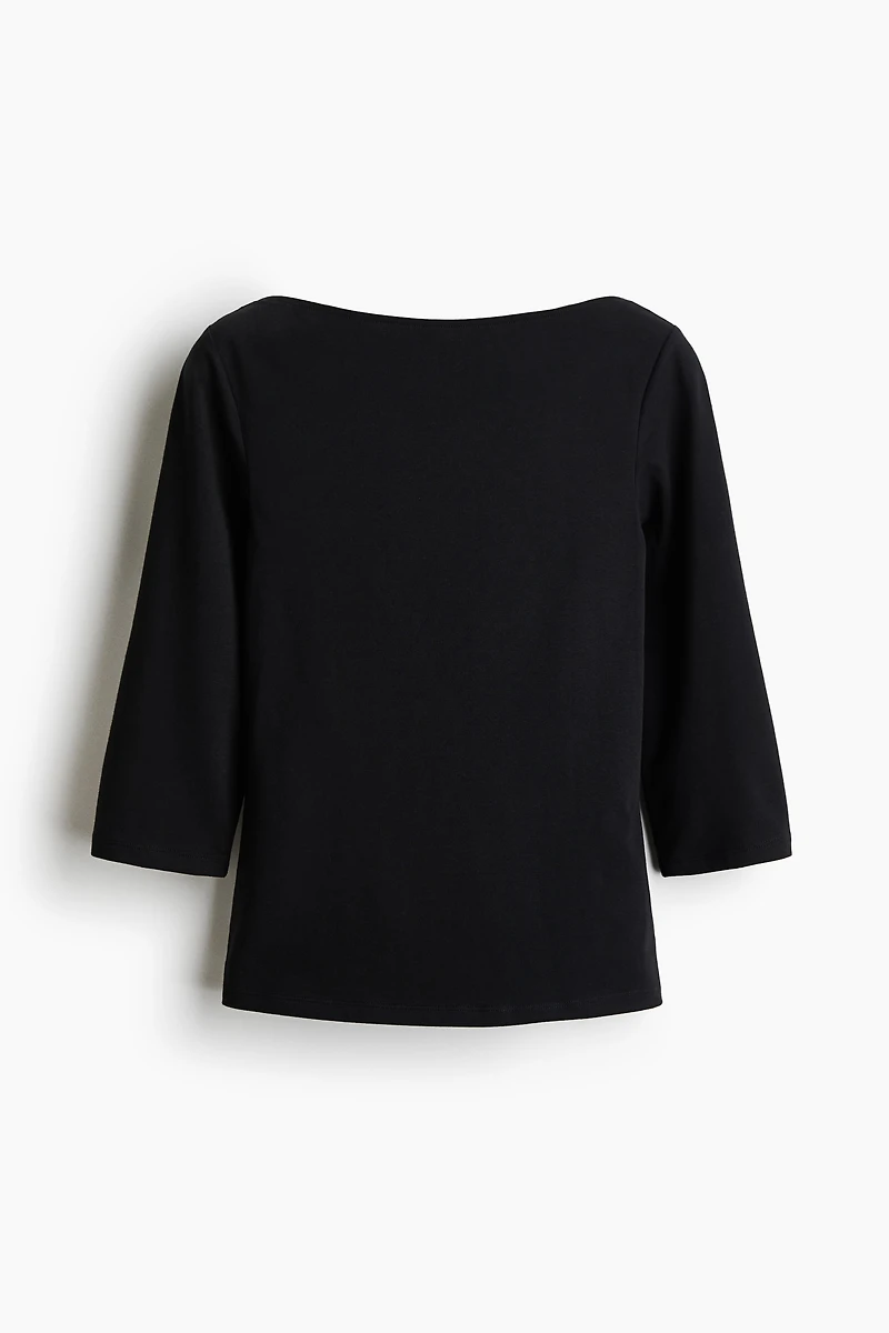 Fitted Boat-Neck Top