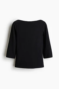 Fitted Boat-Neck Top