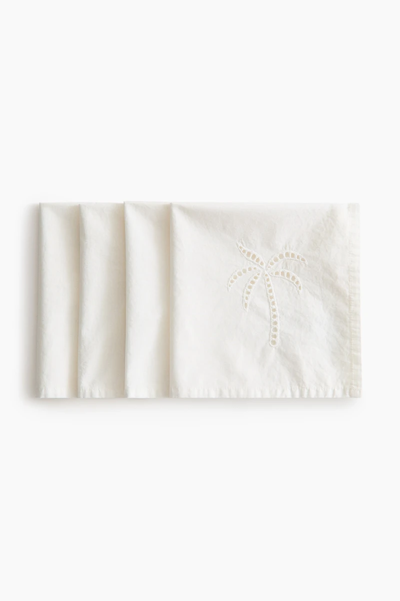 4-Pack Eyelet-Embroidered Napkins