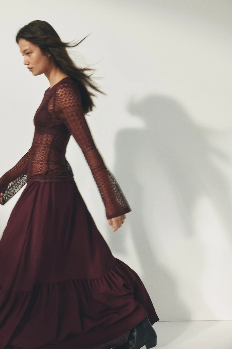 Jupe trapèze en crêpe