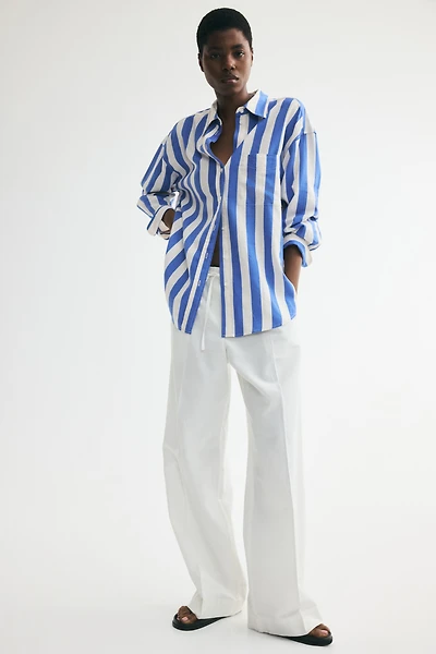 Oversized Linen-Blend Shirt