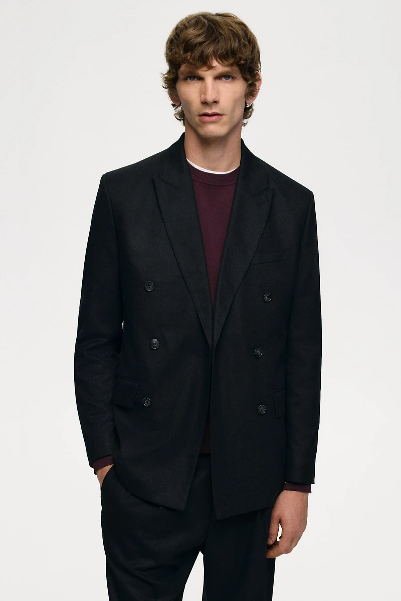 Regular-Fit Double-Breasted Jacket