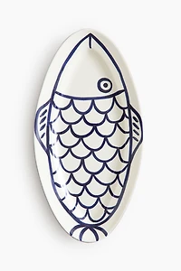 Hand-Painted Terracotta Serving Plate
