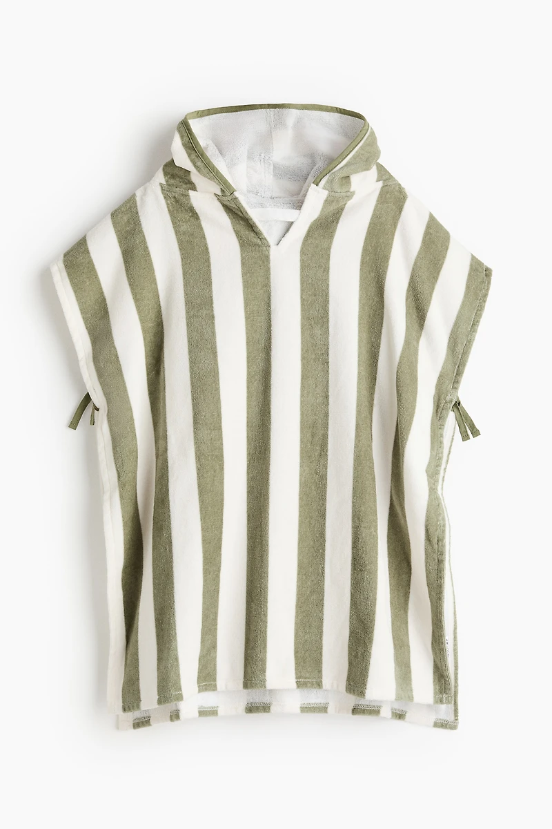 Striped Cotton Hooded Towel Wrap