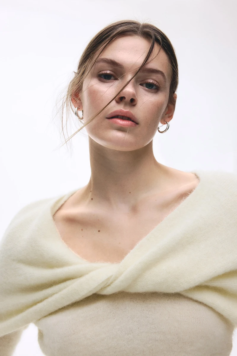 Mohair-Blend Twist-Detail Top