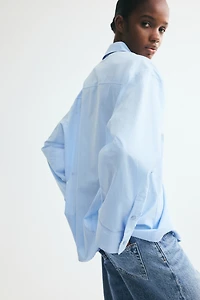 Tapered-Waist Poplin Shirt