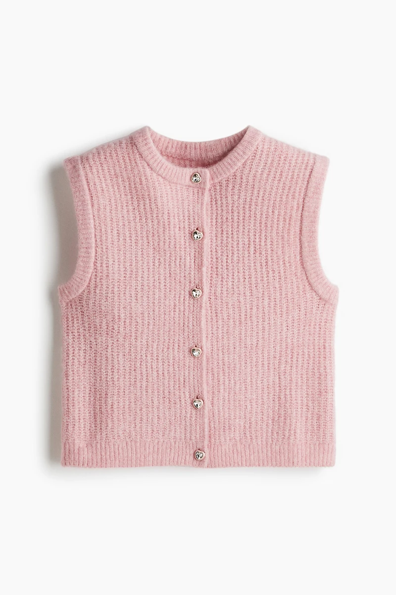 Gilet sans manches en tricot côtelé