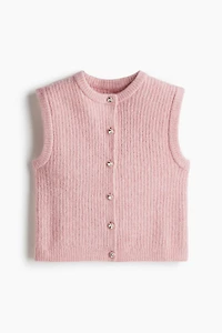 Gilet sans manches en tricot côtelé